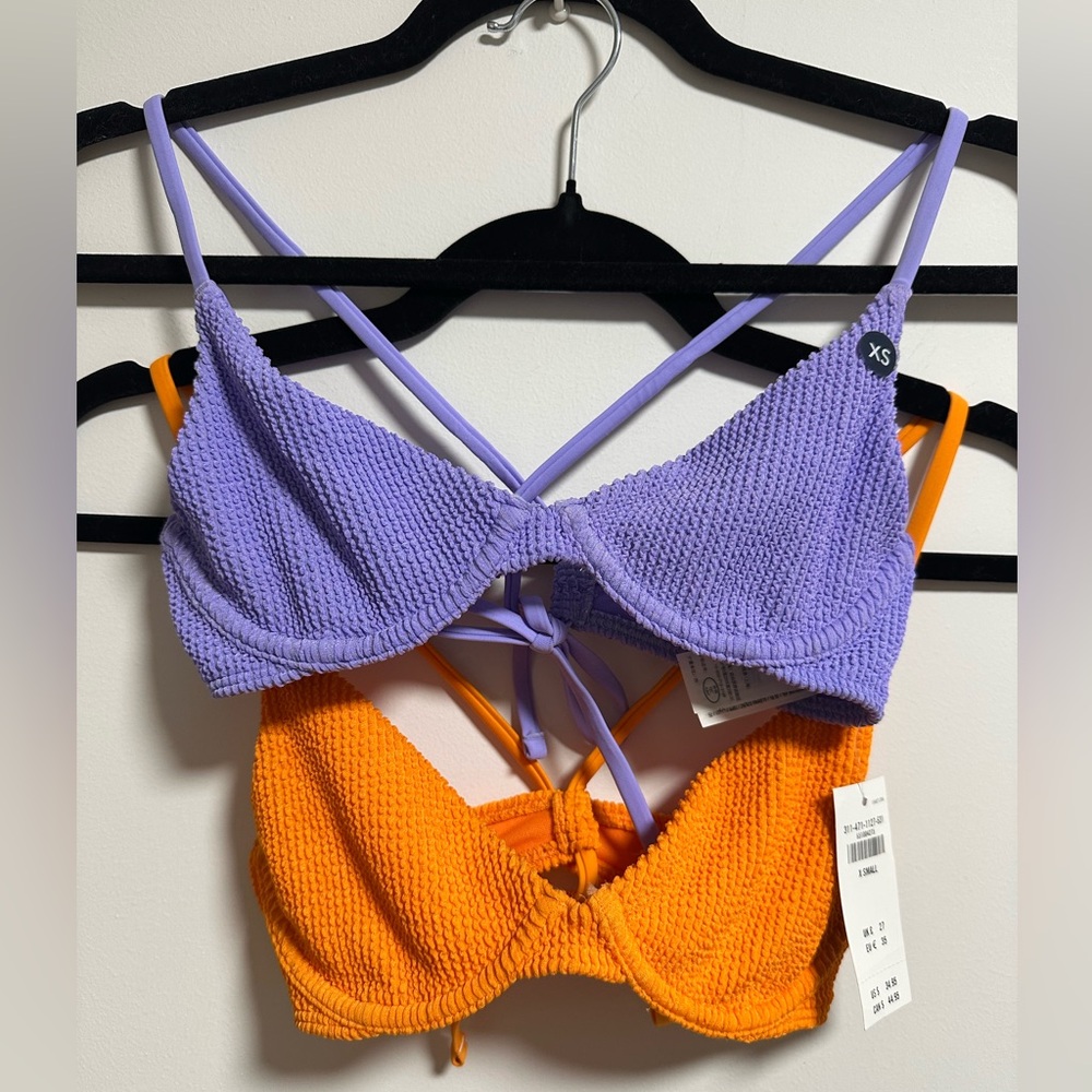 Hollister Bikini Set Purple and Orange Textured